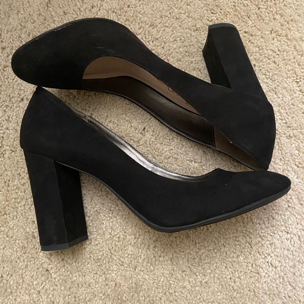 Black chunky heels